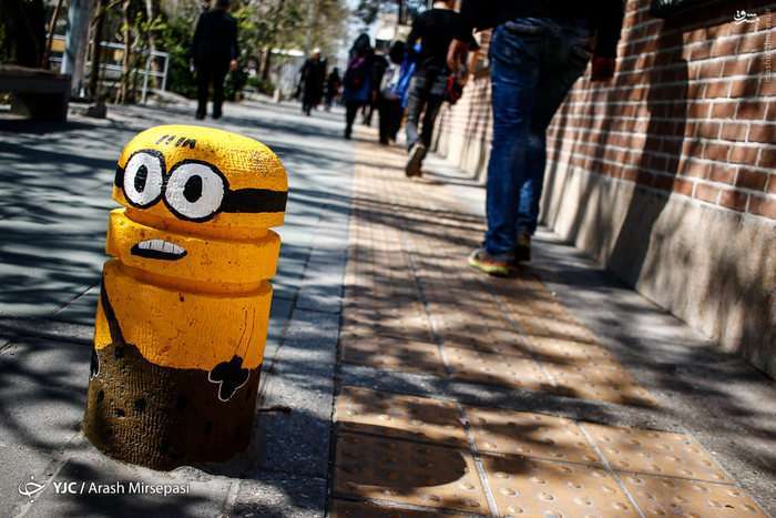 عکس/ طرح خلاقانه دانشجوی ایرانی در خیابان‌های تهران